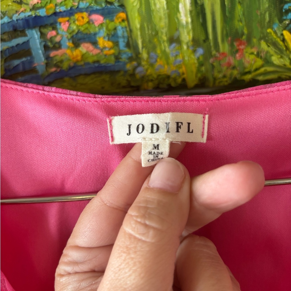 JODIFL Hot Pink Eyelet Blouse - Picture 2 of 6